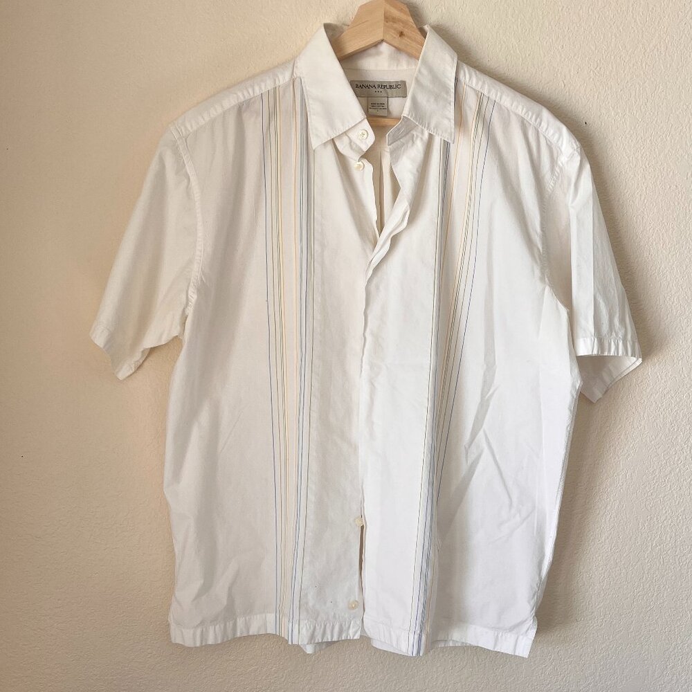 Banana Republic White Casual Button Down Shirt